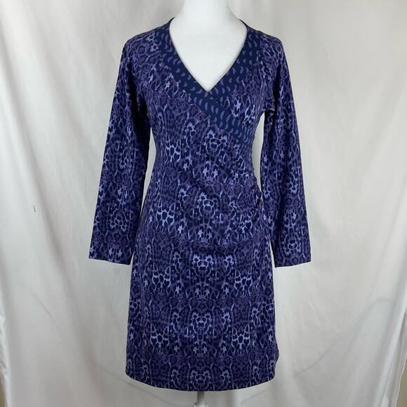 Soft Surroundings Purple Blue Animal Print GorpCore Athletic Dress NWOT Size PS - Picture 2 of 12